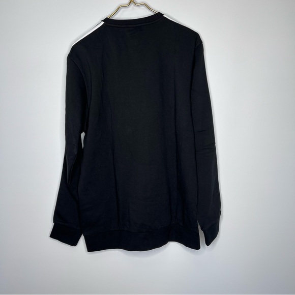 Adidas E 3S Crew FL Round-neck Sweater Unisex Black/White DQ3084 Size Large - Picture 12 of 15